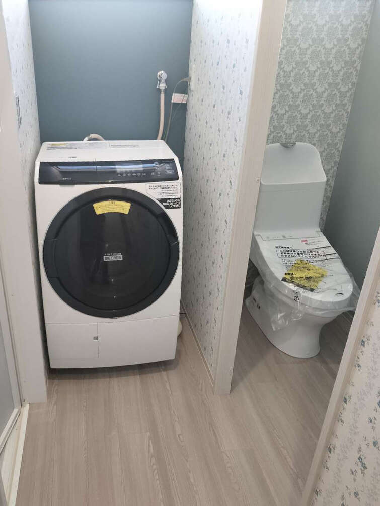 【施工後】ドラム式洗濯機を置けるスペースも確保