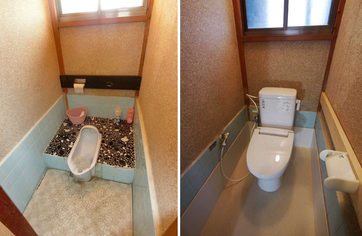 汲み取りトイレから、簡易水洗トイレリフォーム お客さまの声・評判 岡山市密着型のリフォーム専門会社 アベル